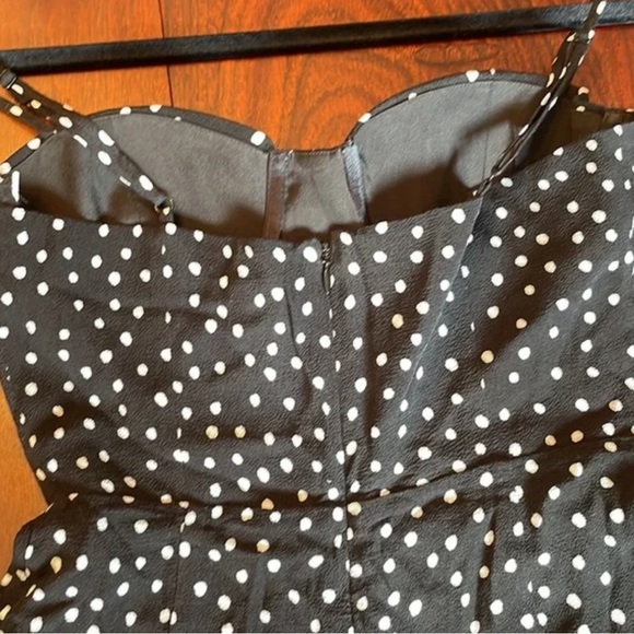 NBD Revolve Polka Dot Romper black and white corset shorts L M - Picture 5 of 5